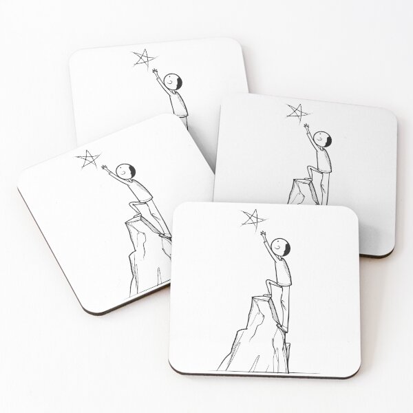 Item preview, Stick figure reaching for the star on top of mountain designed and sold by Art-Horizon.