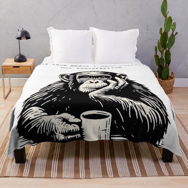Item preview, This Face Means I Need Coffee, Not Conversation : Funny Monkey Illustration designed and sold by Kruti Collection.