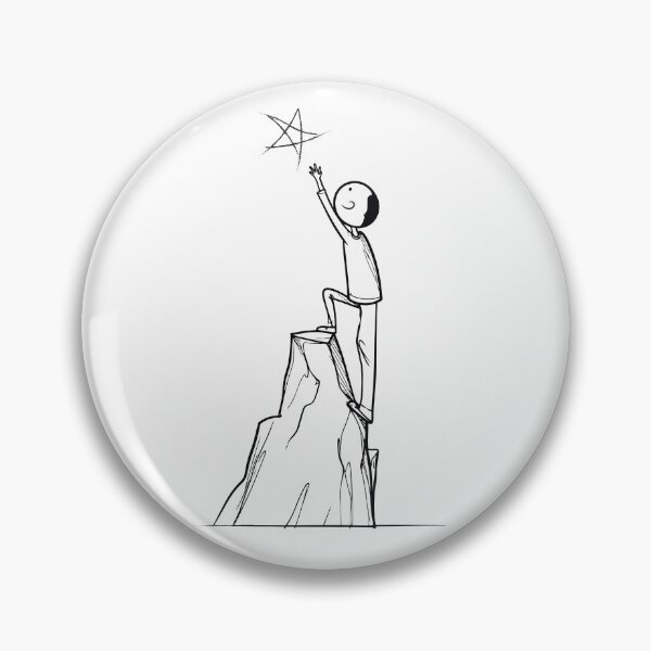 Item preview, Stick figure reaching for the star on top of mountain designed and sold by Art-Horizon.