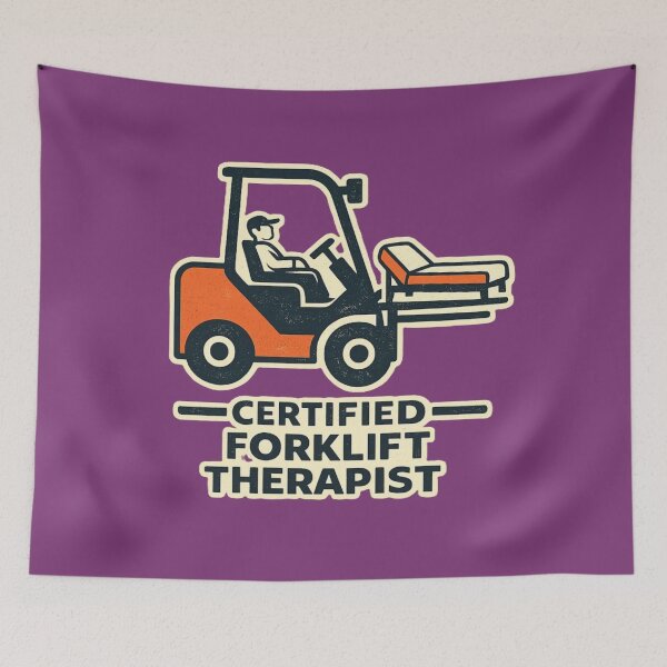 Item preview, Certified Forklift Therapist Retro Design designed and sold by RetroNibylander.