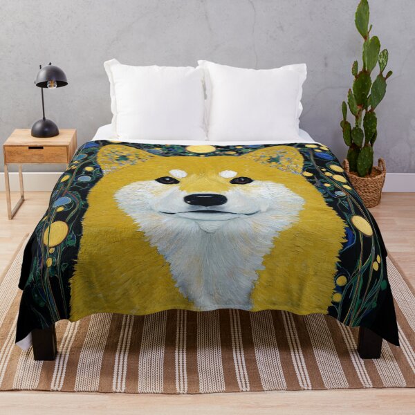 Item preview, Golden shiba inu Dog with Abstract Background designed and sold by lautir.