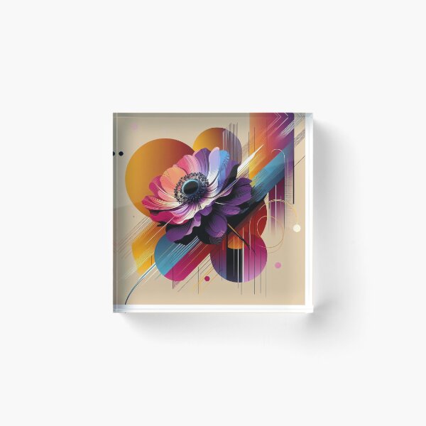 Item preview, Chromatic Bloom 34 – Abstract Floral Geometry in Vibrant Color  Example: designed and sold by Okmanoo.