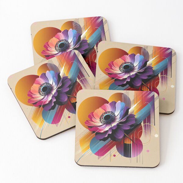 Item preview, Chromatic Bloom 34 – Abstract Floral Geometry in Vibrant Color  Example: designed and sold by Okmanoo.