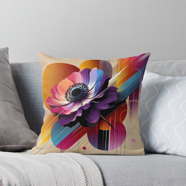 Item preview, Chromatic Bloom 34 – Abstract Floral Geometry in Vibrant Color  Example: designed and sold by Okmanoo.