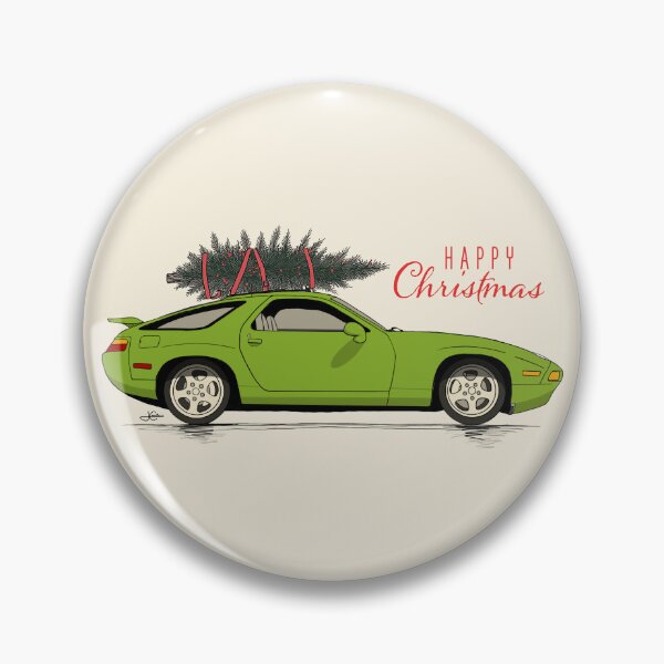 Item preview, Happy Christmas Green 928 GTS hand drawn Illustration designed and sold by blackdogshop.
