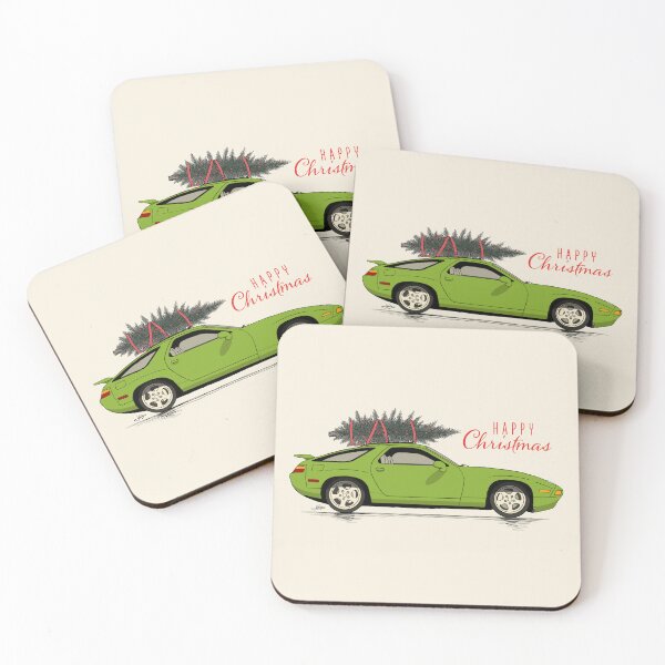 Item preview, Happy Christmas Green 928 GTS hand drawn Illustration designed and sold by blackdogshop.