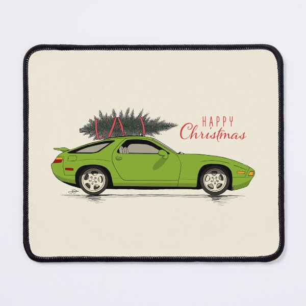 Item preview, Happy Christmas Green 928 GTS hand drawn Illustration designed and sold by blackdogshop.