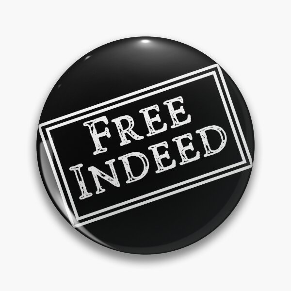 Item preview, Free Indeed in White - Bible Scripture Verse Christian - Stamped designed and sold by Ceramic Scripture.