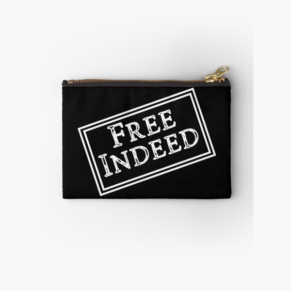 Item preview, Free Indeed in White - Bible Scripture Verse Christian - Stamped designed and sold by Ceramic Scripture.
