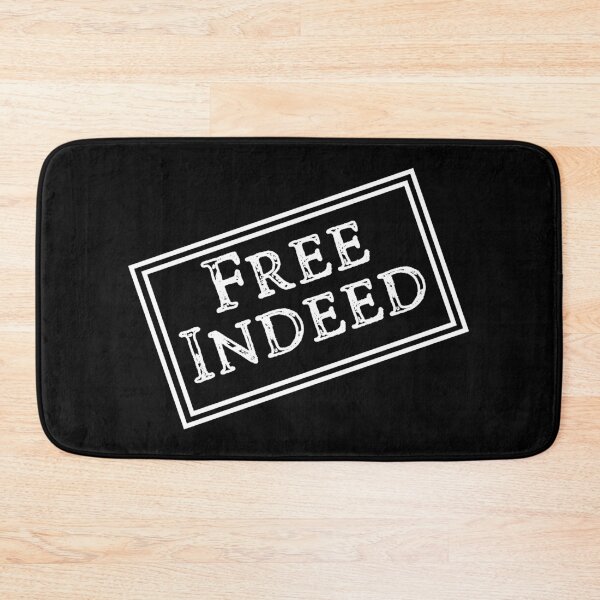 Item preview, Free Indeed in White - Bible Scripture Verse Christian - Stamped designed and sold by Ceramic Scripture.
