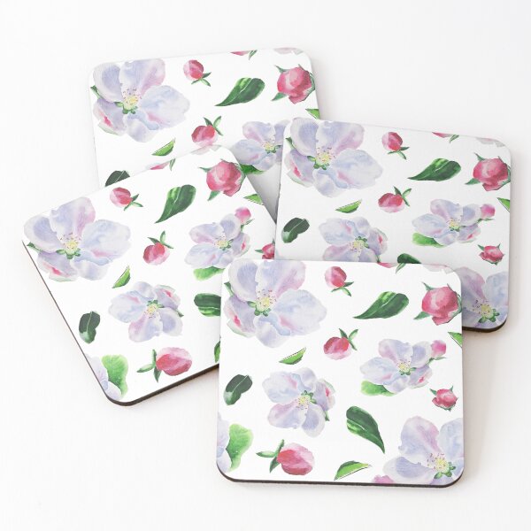 Item preview, Blooming apple tree with leaves and buds in watercolour. designed and sold by VitSArt.