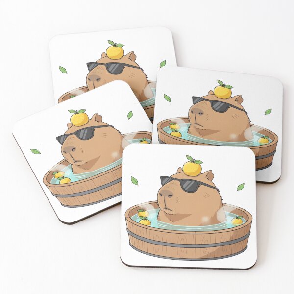Item preview, Chill Capybara In Hot Spring Unbothered Zen Animal Art designed and sold by ARTReMi.