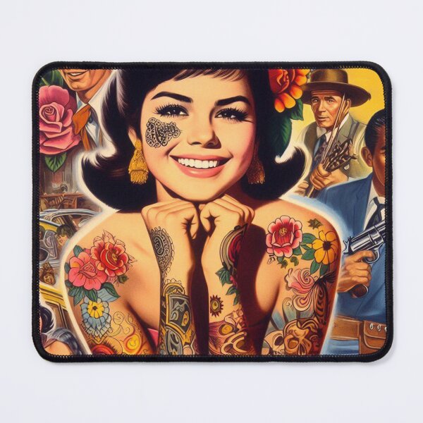 Item preview, Old School Tattooed Girl designed and sold by PulpVintage.