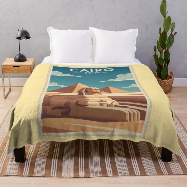 Item preview, Cairo Vintage Travel Art - Great Sphinx of Giza - Egypt designed and sold by Wanderprintt.