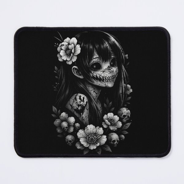 Item preview, Gothic Otaku Manga Horror Girl Skulls Flowers Dark Aesthetic designed and sold by MyFreakyWorld.