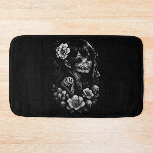 Item preview, Gothic Otaku Manga Horror Girl Skulls Flowers Dark Aesthetic designed and sold by MyFreakyWorld.