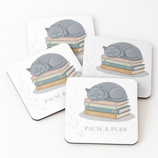 Item preview, Pause & Purr – Cozy Cat Reading Calm Illustration designed and sold by C3J7.
