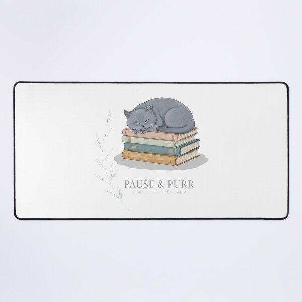 Item preview, Pause & Purr – Cozy Cat Reading Calm Illustration designed and sold by C3J7.