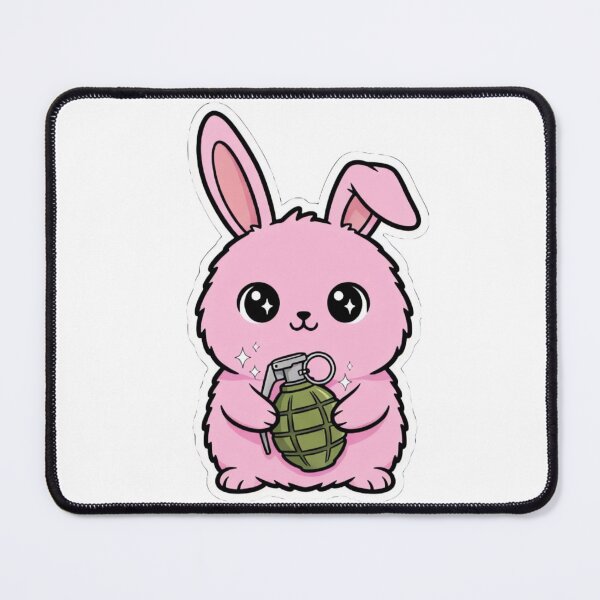 Item preview, Cute Pink Bunny With Grenade Explosive Personality Art designed and sold by ARTReMi.