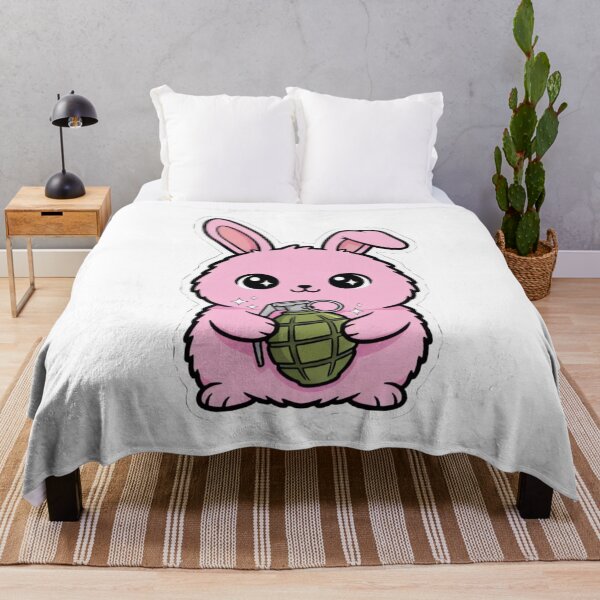 Item preview, Cute Pink Bunny With Grenade Explosive Personality Art designed and sold by ARTReMi.