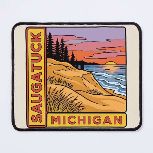 Item preview, Saugatuck Michigan - Vintage Lake Michigan Sunset Design designed and sold by TheOldMittenIllustrated.