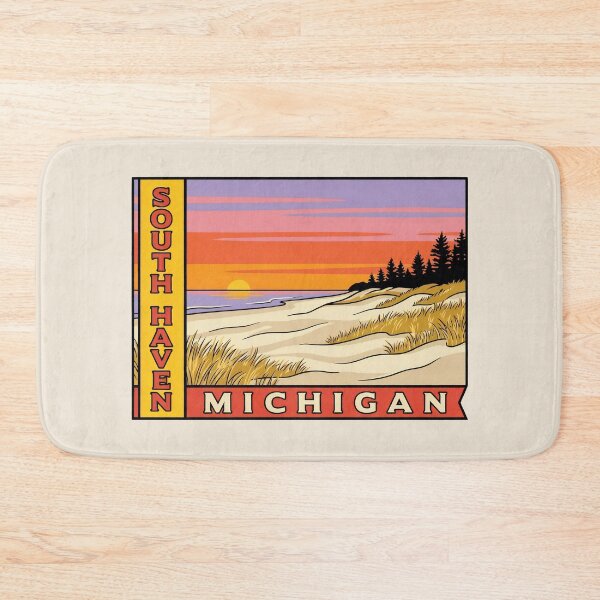 Item preview, South Haven Michigan - Vintage Lake Michigan Sunset Design designed and sold by TheOldMittenIllustrated.