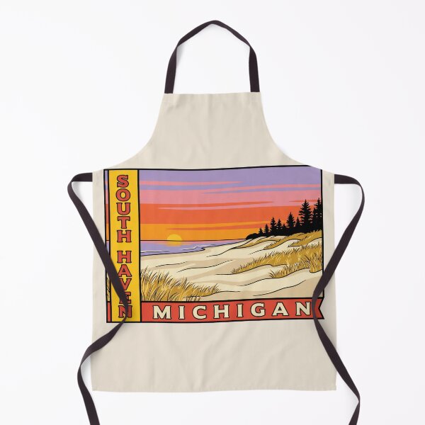 Item preview, South Haven Michigan - Vintage Lake Michigan Sunset Design designed and sold by TheOldMittenIllustrated.