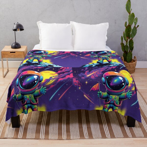 Item preview, Copy of Retro Neon Astronaut Waving from Moon Vaporwave Art designed and sold by NovaDigitalArt45.