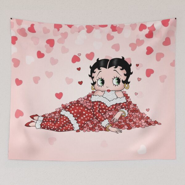 Item preview, Betty Boop Valentine Hearts Illustration designed and sold by LyssasMindArt.