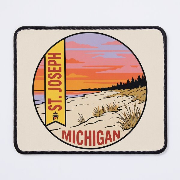 Item preview, St. Joseph Michigan - Vintage Lake Michigan Sunset Design designed and sold by TheOldMittenIllustrated.
