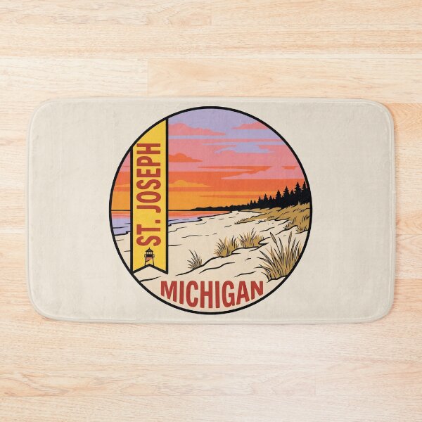 Item preview, St. Joseph Michigan - Vintage Lake Michigan Sunset Design designed and sold by TheOldMittenIllustrated.