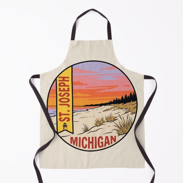 Item preview, St. Joseph Michigan - Vintage Lake Michigan Sunset Design designed and sold by TheOldMittenIllustrated.