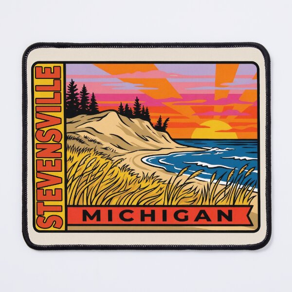 Item preview, Stevensville Michigan - Vintage Lake Michigan Sunset Design designed and sold by TheOldMittenIllustrated.