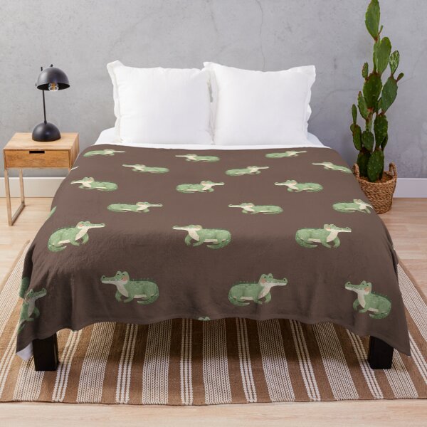 Item preview, Watercolor Crocodiles on Dark Brown designed and sold by KSimpson838.