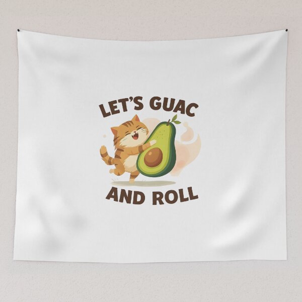 Item preview, Cute Cat Hugging a Big Avocado designed and sold by ChillModeOn.