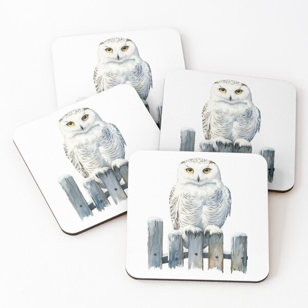 Item preview, Majestic Snowy Owl Perched on a Winter Fence designed and sold by CharlieDesings.