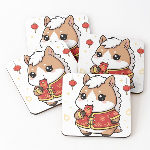 Item preview, Cute Anime Horse With Red Envelope Lunar New Year 2026 designed and sold by ARTReMi.