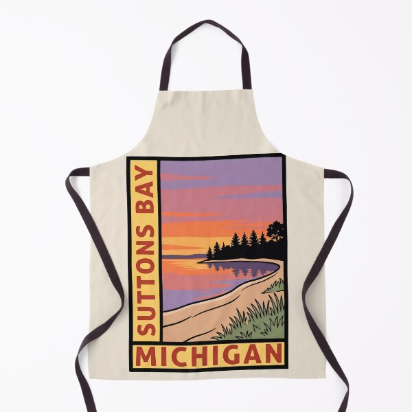 Item preview, Suttons Bay Michigan - Vintage Lake Michigan Sunset Design designed and sold by TheOldMittenIllustrated.