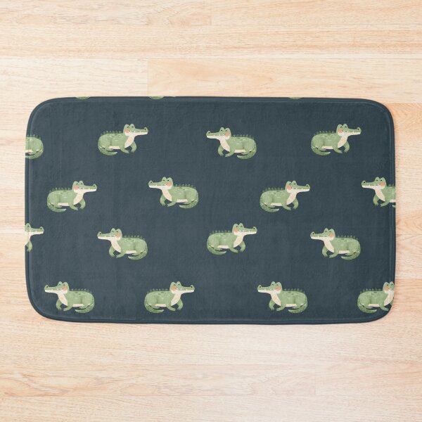 Item preview, Watercolor Crocodiles on Dark Gray-Blue designed and sold by KSimpson838.
