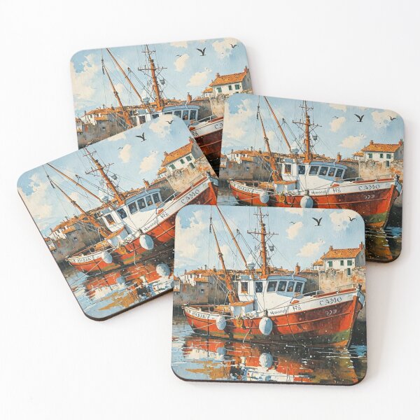 Item preview, Fishing boat in the harbor designed and sold by sid1802.