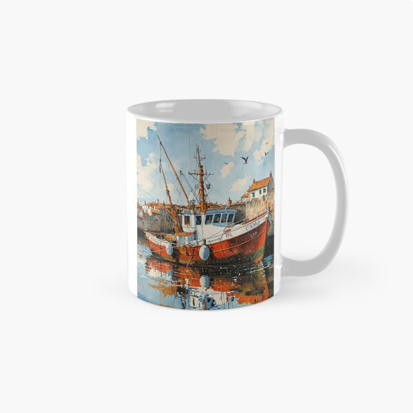 Item preview, Fishing boat in the harbor designed and sold by sid1802.