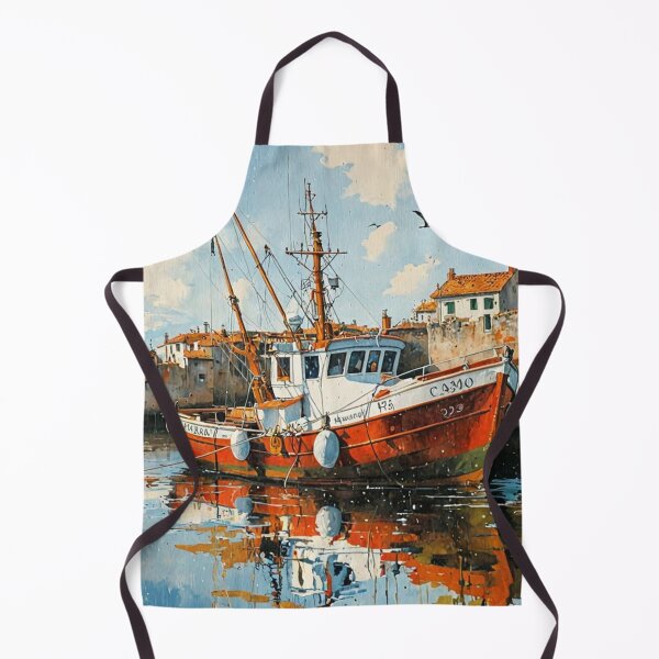 Item preview, Fishing boat in the harbor designed and sold by sid1802.