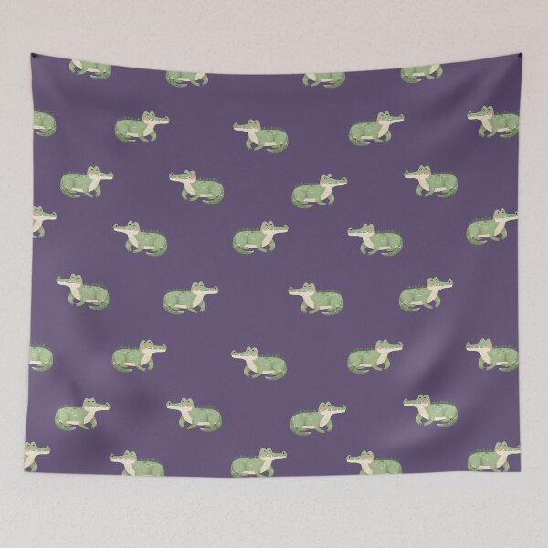 Item preview, Watercolor Crocodiles on Purple designed and sold by KSimpson838.