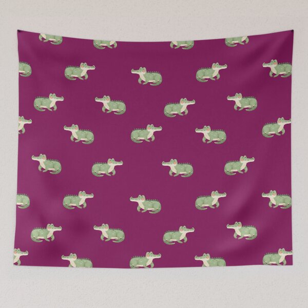 Item preview, Watercolor Crocodiles on Dark Pink  designed and sold by KSimpson838.