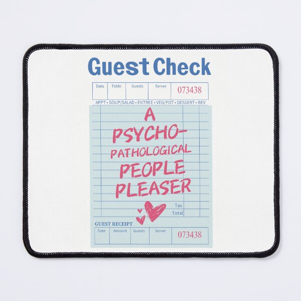 Item preview, People Pleaser Pink & Blue Guest Check designed and sold by SaltedBeachPaperie.