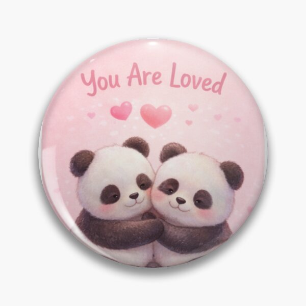 Item preview, You Are Loved – Cute Panda Couple Hug Illustration with Heartwarming Message designed and sold by ArtByKapil.
