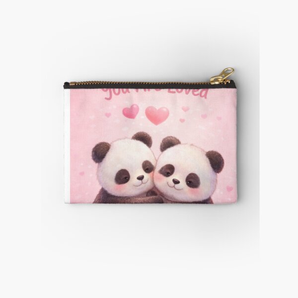 Item preview, You Are Loved – Cute Panda Couple Hug Illustration with Heartwarming Message designed and sold by ArtByKapil.