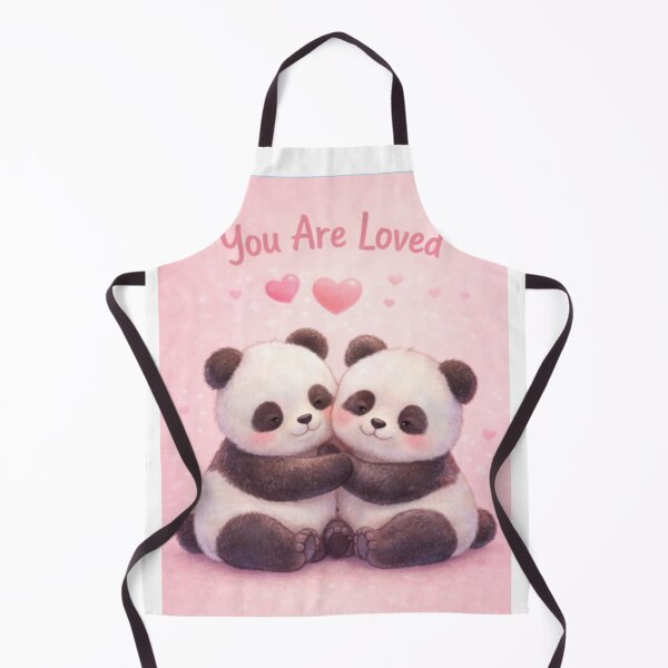 Item preview, You Are Loved – Cute Panda Couple Hug Illustration with Heartwarming Message designed and sold by ArtByKapil.