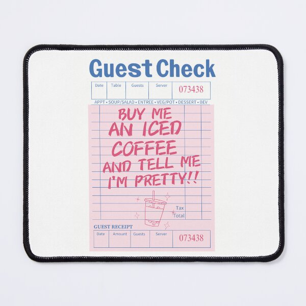 Item preview, Iced Coffee Pink Guest Check designed and sold by SaltedBeachPaperie.