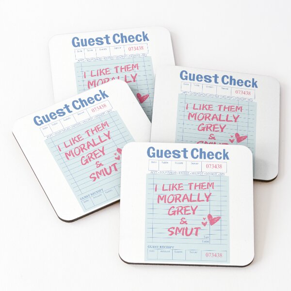 Item preview, Morally Grey & Smut Pink Blue Guest Check designed and sold by SaltedBeachPaperie.